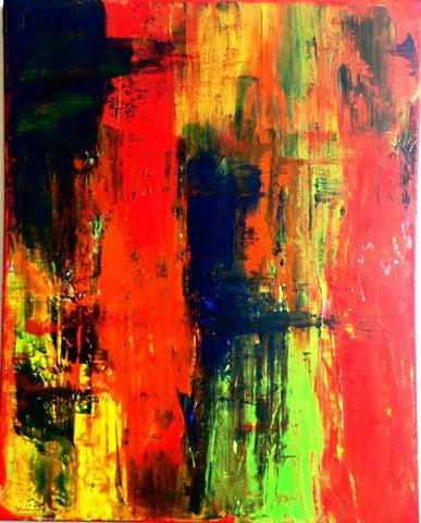 Handmade Acrylic Canvas Red Abstract Painting 40x50cm -"Euphoria"-Wall art-Belle Fierté