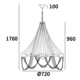 FIONA- Glamour Ceiling Lamp, Silver Metal Chain Chandelier-Chandelier-Belle Fierté