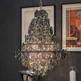 CAIRO - Glamour Black Chandelier, Black Glass Ceiling Lamp-Chandelier-Belle Fierté