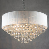 CATALINA - Glamour Ceiling Lamp, White Shade Crystal Chandelier-Chandelier-Belle Fierté