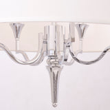 VERA - 5 Light Ceiling Lamp, White Shade Chrome Chandelier-Chandelier-Belle Fierté