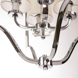 LAREDO - Glamour Ceiling Lamp, White Shade Chrome Lantern Style Chandelier-Chandelier-Belle Fierté