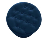 Tegan - Round Studded Tufted Velvet Footstool, 40x45cm-Ottomans and Footstools-Belle Fierté