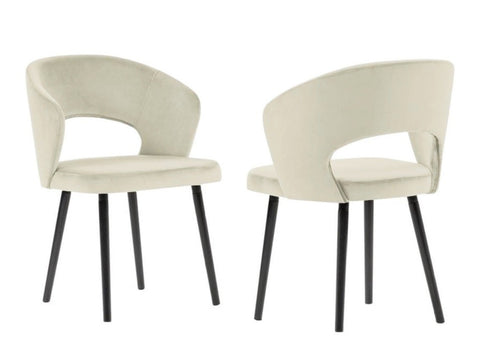 Adriana - Beige Modern Velvet Dining Chair, Set of 2-Chair Set-Belle Fierté
