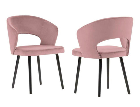 Adriana - Pink Modern Velvet Dining Chair, Set of 2-Chair Set-Belle Fierté