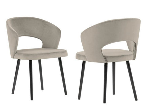 Adriana - Taupe Modern Velvet Dining Chair, Set of 2-Chair Set-Belle Fierté