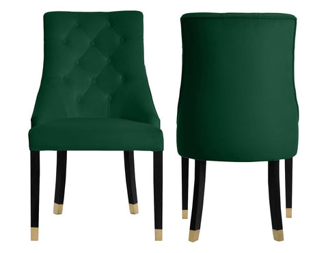 Alina - Emerald Velvet Chesterfield Dining Chair, Set of 2-Chair Set-Belle Fierté