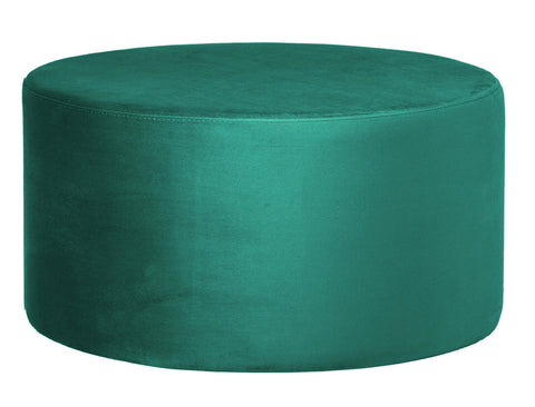 Andes - Green Round Cocktail Ottoman, 80cm Upholstered Coffee Table-Ottomans and Footstools-Belle Fierté