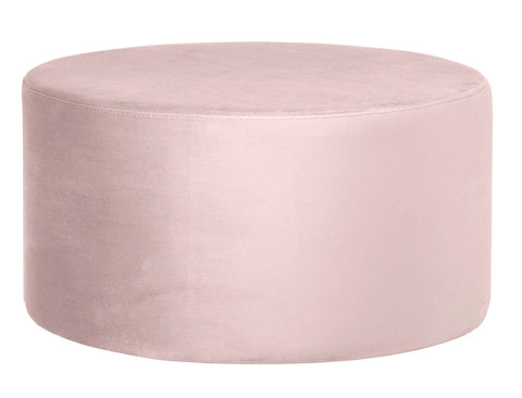 Andes - Light Pink Round Cocktail Ottoman, 80cm Upholstered Coffee Table-Ottomans and Footstools-Belle Fierté