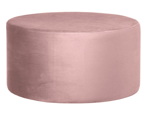 Andes - Pink Round Cocktail Ottoman, 80cm Upholstered Coffee Table-Ottomans and Footstools-Belle Fierté