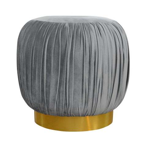 Anette - Grey Velvet Footstool, Glamour Pouffe-Ottomans and Footstools-Belle Fierté