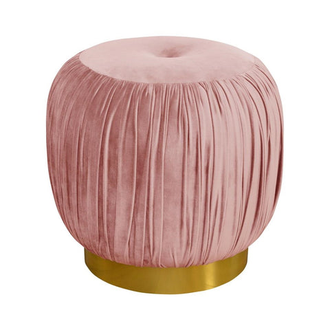 Anette - Pink Velvet Footstool, Glamour Pouffe-Ottomans and Footstools-Belle Fierté