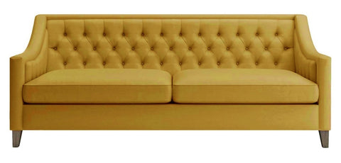 Austin - Yellow Velvet 3 Seater Chesterfield Sofa-Sofa-Belle Fierté