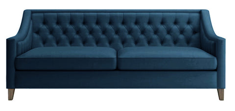 Austin - Navy Blue Velvet 3 Seater Chesterfield Sofa-Sofa-Belle Fierté