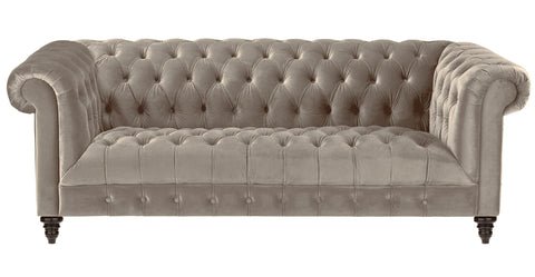 Alcester - Mink Velvet 3 Seater Chesterfield Sofa-Sofa-Belle Fierté