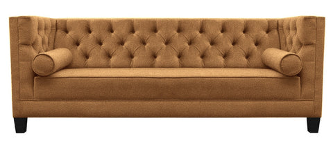 Amelia - Burnt Orange Bouclé 3 Seater Chesterfield Sofa-Sofa-Belle Fierté