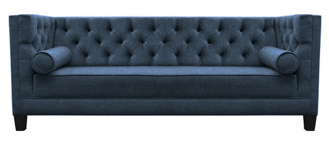 Amelia - Navy Blue Bouclé 3 Seater Chesterfield Sofa-Sofa-Belle Fierté