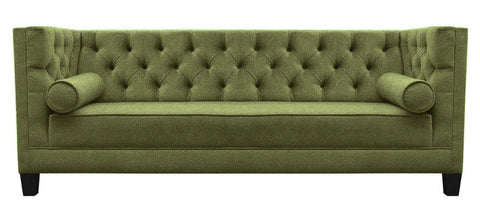 Amelia - Olive Green Bouclé 3 Seater Chesterfield Sofa-Sofa-Belle Fierté