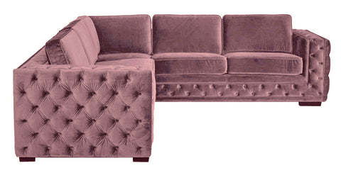 Astoria - Pink Velvet Corner Sofa, Modern L Shape Sofa, 280x260cm-Sofa-Belle Fierté