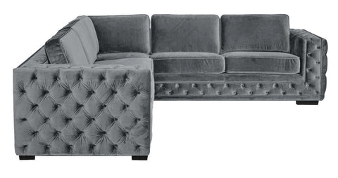 Astoria - Grey Velvet Corner Sofa, Modern L Shape Sofa, 280x260cm-Sofa-Belle Fierté