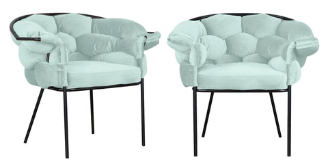 Audrey - Mint Velvet Black Leg Dining Chair, Set of 2-Chair Set-Belle Fierté