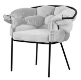 Audrey - Black Frame Velvet Occasional Chair, Dining Chair-Chair-Belle Fierté