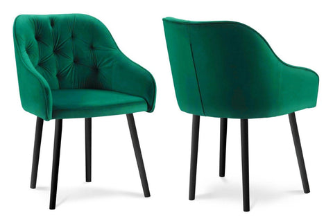 Bergen - Green Tufted Velvet Dining Chair, Set of 2-Chair Set-Belle Fierté