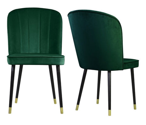 Bruton - Green Velvet Dining Chair, Set of 2-Chair Set-Belle Fierté
