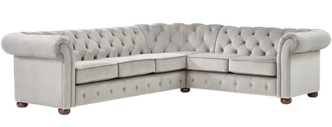 Adeline - XL Chesterfield Velvet Corner Sofa-Sofa-Belle Fierté