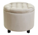 Disar - Elegant Tufted Storage Footstool, 50x43cm-Ottomans and Footstools-Belle Fierté