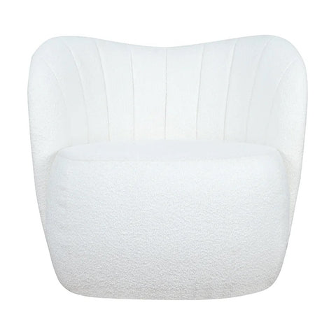 Bianca - White Bouclé Armchair, Accent Chair-Chair-Belle Fierté