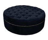 Kylie - Round Cocktail Ottoman, Upholstered Coffee Table, 80x45cm-Benches & Ottomans-Belle Fierté