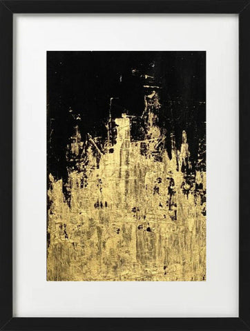 Black and Gold Abstract Painting, Framed Wall Art-Wall art-Belle Fierté