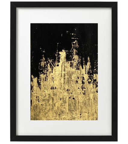 Black and Gold Abstract Painting, Framed Wall Art-Wall art-Belle Fierté