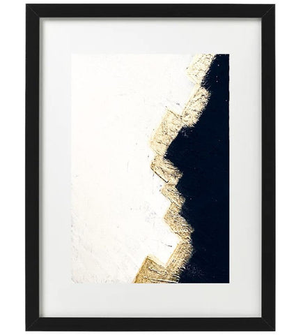 Black, White and Gold Abstract Painting-Wall art-Belle Fierté