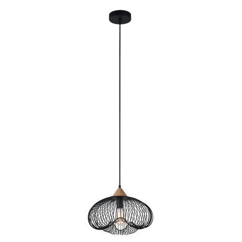 Nuna - Black Industrial Wire Ceiling Pendant Lamp-Ceiling Lamp-Belle Fierté