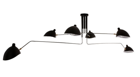 Greta- Black Extra Large Modern Industrial 6 Light Ceiling Lamp Chandelier-Ceiling Lamp-Belle Fierté