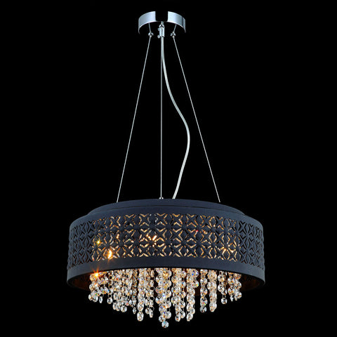 Viola- Elegant Black Shade Ceiling Lamp, Luxury Modern Crystal Chandelier-Ceiling Lamp-Belle Fierté