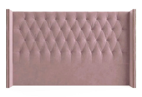 Shelly - Studded Wing Floor Standing Chesterfield Headboard- King Size-Headboards-Belle Fierté