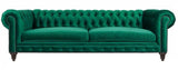 Brompton - Emerald Green Velvet 3 Seater Chesterfield Sofa-Sofa-Belle Fierté