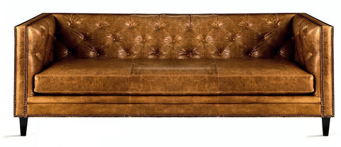 Flavia - Contemporary Chesterfield Genuine Leather Sofa-Sofa-Belle Fierté