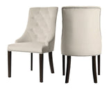 Carolyn - Beige Chesterfield Dining Chair, Set of 2-Chair Set-Belle Fierté