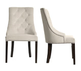Carolyn - Beige Chesterfield Dining Chair, Set of 2-Chair Set-Belle Fierté