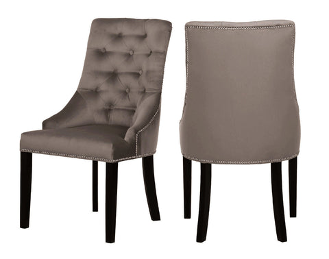 Carolyn - Brown Chesterfield Dining Chair, Set of 2-Chair Set-Belle Fierté