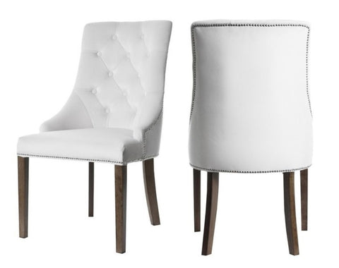 Carolyn - Off White Chesterfield Dining Chair, Set of 2-Chair Set-Belle Fierté