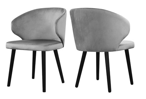 Carson - Grey Modern Velvet Dining Chair, Set of 2-Chair Set-Belle Fierté