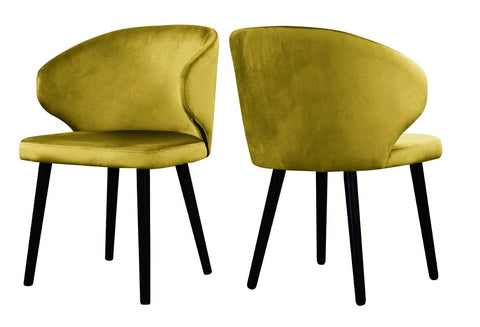 Carson - Mustard Modern Velvet Dining Chair, Set of 2-Chair Set-Belle Fierté