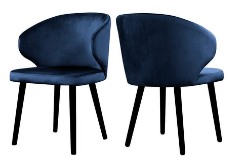 Carson - Navy Blue Modern Velvet Dining Chair, Set of 2-Chair Set-Belle Fierté