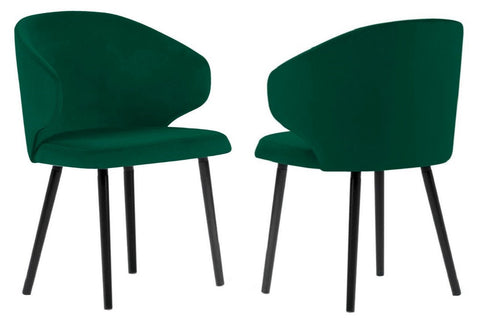 Carson - Forest Green Velvet Modern Dining Chair, Set of 2-Chair Set-Belle Fierté
