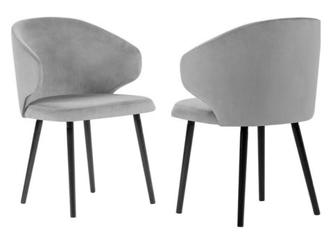 Carson - Grey Velvet Modern Dining Chair, Set of 2-Chair Set-Belle Fierté